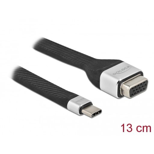Delock FPC lapos csík kábel USB Type-C  - VGA (DP Alt Mode) 13 cm (86935)