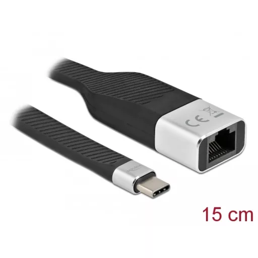 Delock FPC lapos csík kábel USB Type-C  - Gigabit LAN 10/100/1000 Mbps 15 cm (86936)