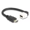 Delock Keystone modul HDMI kábel apa - anya 90 -ban hajlított 8K 60 Hz 20 cm, fekete (86974)