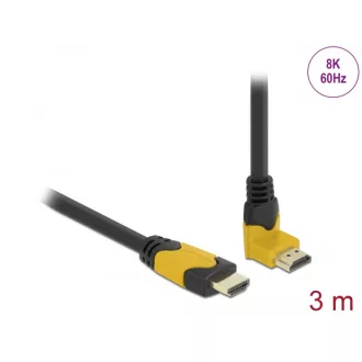   Delock High Speed HDMI kábel egyenes csatlakozódugóval - csatlakozódugóval 90  ívelt felfelé 48 Gbps (86990)