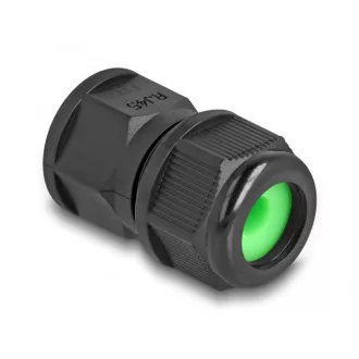   Delock RJ45 átfűzős coupler/toldó IP67 kapcsolattal, por- és vízhatlan, fekete (86995)