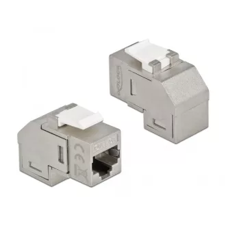   Delock Keystone modul, RJ45-aljzat - RJ45-aljzat, Cat.6A, 90 fokos szögű (86997)