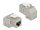 Delock Keystone modul, RJ45-aljzat - RJ45-aljzat, Cat.6A, 90 fokos szögű (86997)