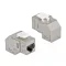 Delock Keystone modul, RJ45-aljzat - RJ45-aljzat, Cat.6A, 90 fokos szögű (86997)