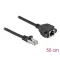 Delock Hálózat bővítő kábel S/FTP RJ45 apa - RJ45 anya Cat.6A, 50 cm hosszú, fekete (86999)