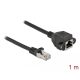 Delock Hálózat bővítő kábel S/FTP RJ45 apa - RJ45 anya Cat.6A, 1 m hosszú, fekete