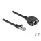 Delock Hálózat bővítő kábel S/FTP RJ45 apa - RJ45 anya Cat.6A, 2 m hosszú, fekete (87002)
