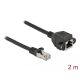 Delock Hálózat bővítő kábel S/FTP RJ45 apa - RJ45 anya Cat.6A, 2 m hosszú, fekete