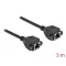 Delock Hálózat bővítő kábel S/FTP RJ45 anya - RJ45 anya Cat.6A, 3 m hosszú, fekete (87011)