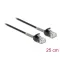 Delock Görbítés védelemmel ellátott kábel RJ45 apa - RJ45 apa Cat.6A, 25 cm hosszú, fekete (87014)