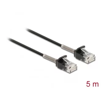   Delock Görbítés védelemmel ellátott kábel RJ45 apa - RJ45 apa Cat.6A, 5 m hosszú, fekete (87021)