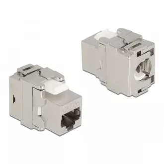   Delock Eszközmentes, 180 -os, fém Keystone modul RJ45 anya - LSA Cat.6A (87036)