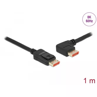   Delock DisplayPort kábel egyenes csatlakozódugóval - balra néző csatlakozódugóval 8K 60 Hz 1 m (87044)
