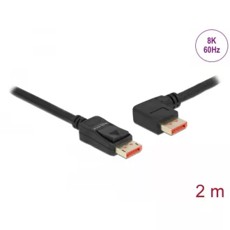   Delock DisplayPort kábel egyenes csatlakozódugóval - balra néző csatlakozódugóval 8K 60 Hz 2 m (87046)