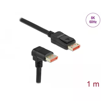   Delock DisplayPort kábel egyenes csatlakozódugóval - csatlakozódugóval 90  ívelt lefelé 8K 60 Hz 1 m (87050)