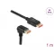 Delock DisplayPort kábel egyenes csatlakozódugóval - csatlakozódugóval 90  ívelt lefelé 8K 60 Hz 1 m (87050)