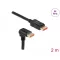 Delock DisplayPort kábel egyenes csatlakozódugóval - csatlakozódugóval 90  ívelt lefelé 8K 60 Hz 2 m (87051)
