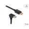 Delock DisplayPort kábel egyenes csatlakozódugóval - csatlakozódugóval 90  ívelt lefelé 8K 60 Hz 3 m (87052)