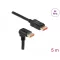 Delock DisplayPort kábel egyenes csatlakozódugóval - csatlakozódugóval 90  ívelt lefelé 8K 60 Hz 5 m (87053)
