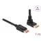 Delock DisplayPort kábel egyenes csatlakozódugóval - csatlakozódugóval 90  ívelt felfelé 8K 60 Hz 1 (87054)