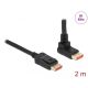 Delock DisplayPort kábel egyenes csatlakozódugóval - csatlakozódugóval 90  ívelt felfelé 8K 60 Hz 2 (87055)