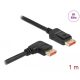 Delock DisplayPort kábel egyenes csatlakozódugóval - jobbra néző csatlakozódugóval 8K 60 Hz 1 m (87060)