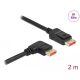 Delock DisplayPort kábel egyenes csatlakozódugóval - jobbra néző csatlakozódugóval 8K 60 Hz 2 m (87063)