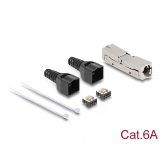   Delock RJ45 csatoló LSA-LSA húzásmentesítővel, Cat.6A szerszám nélkül (87064)