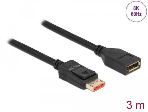 Delock DisplayPort bővítőkábel 8K 60 Hz 3 m