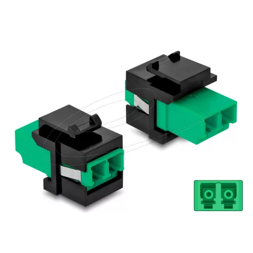 Delock Keystone modul LC Duplex aljzat - LC Duplex aljzat zöld / fekete (87074)