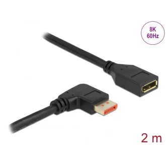   Delock DisplayPort bővítőkábel jobbra néző csatlakozódugóval - csatlakozóhüvellyel 8K 60 Hz 2 m (87078)