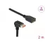 Delock DisplayPort bővítőkábel csatlakozódugóval 90  ívelt lefelé - csatlakozóhüvellyel 8K 60 Hz 2 m (87091)