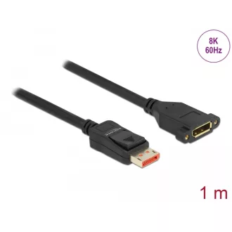   Delock DisplayPort bővítőkábel panelrögzítés 8K 60 Hz 1 m (87095)