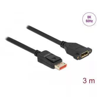   Delock DisplayPort bővítőkábel panelrögzítés 8K 60 Hz 3 m (87098)