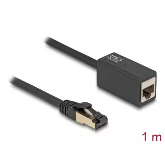   Delock hálózati hosszabbítókábel RJ45 csatlakozó az RJ45 jackhez Cat.8.1 S/FTP 1 m fekete (87105)