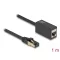 Delock hálózati hosszabbítókábel RJ45 csatlakozó az RJ45 jackhez Cat.8.1 S/FTP 1 m fekete (87105)