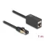 Delock hálózati hosszabbítókábel RJ45 csatlakozó az RJ45 jackhez Cat.8.1 S/FTP 1 m fekete (87105)