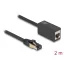 Delock hálózati hosszabbítókábel RJ45 csatlakozó az RJ45 aljzathoz Cat.8.1 S/FTP 2 m fekete (87106)