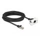 Delock Cat.6A hálózat kibővítő kábel Easy 45 modulhoz S/FTP RJ45 apa - RJ45 anya, 25 cm, fekete