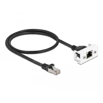   Delock Cat.6A hálózat kibővítő kábel Easy 45 modulhoz S/FTP RJ45 apa - RJ45 anya, 50 cm, fekete (87110)