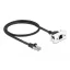 Delock Cat.6A hálózat kibővítő kábel Easy 45 modulhoz S/FTP RJ45 apa - RJ45 anya, 50 cm, fekete (87110)