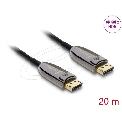Delock Aktív optikai kábel DisplayPort 2.1 8K 60 Hz 40 Gbps 20 m (87117)