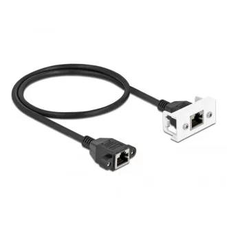   Delock Cat.6A hálózat kibővítő kábel Easy 45 modulhoz S/FTP RJ45 anya - RJ45 anya, 2 m, fekete (87135)