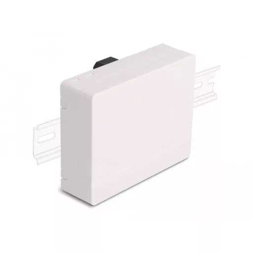 Delock 4 x SC Simplex vagy LC Duplex optikai rostkapcsoló doboz DIN sínhez fehér (87141)