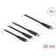 Delock 30 cm hosszú, USB töltő kábel 3 az 1 USB Type-C  apa Lightning -, Micro USB- és USB Type-C  c (87148)