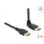 Delock DisplayPort kábel egyenes csatlakozódugóval - csatlakozódugóval 90  ívelt felfelé 8K 60 Hz 2 m retesz nélküli (87150)