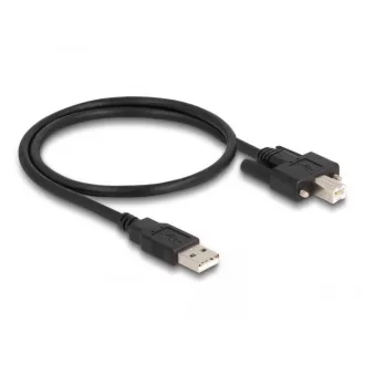   Delock Kábel USB 2.0 A-Típusú dugó - B-Típusú dugó csavarokkal ellátott 0,5 m (87197)