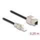 Delock Kábel RJ45 dugasz terepen szerelhető Keystone Module RJ45 aljzathoz Cat.6A 25 cm