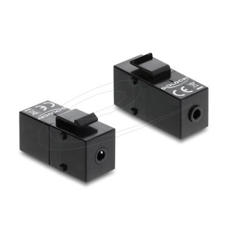   Delock Keystone Module sztereo jack anya 3,5 mm 4 tűs - sztereo jack anya 3,5 mm 4 tűs, fekete (87233)