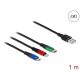 Delock 1 m hosszú, USB töltő kábel 3 az 1-ben Lightning -, Micro USB- és USB Type-C  csatlakozáshoz (87277)